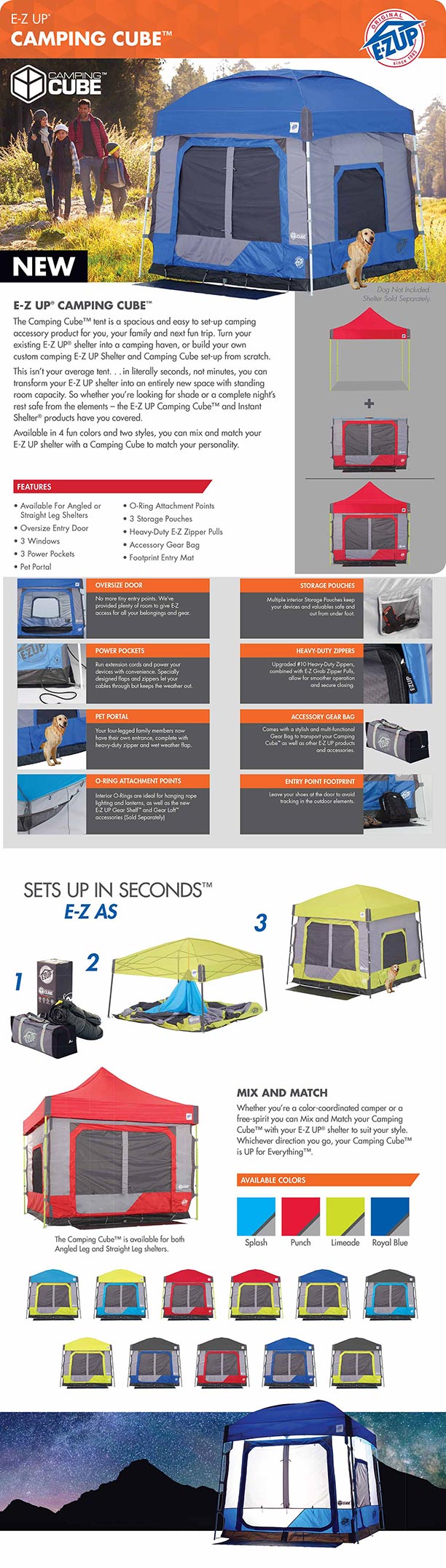10' Camping Cube 5.4 Angle Leg Model - FREE SHIPPING