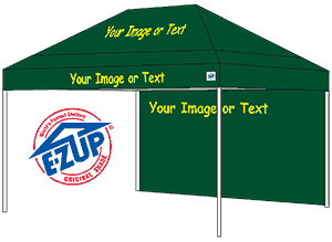 EZ Up Canopy Tent  Custom Eclipse III Steel/Aluminum Frame 10' X 15'   With Digital Art on ONE Peak and ONE Valance  